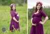 Vivian Gown • On the Shoulder Sleeve Maternity Gown • Maxi Style Sweetheart Soft Knit Maternity Gown • by Sew Trendy