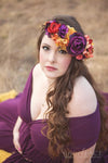 Mable Plum Floral Crown • Fall Floral Crown • Autumn Floral Crown • Bohemian Crown • Wedding Crown • Plum Floral Crown | Ready To Ship • by Sew Trendy