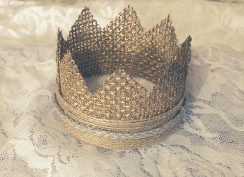 Jaxyn Crown • Baby Boy Burlap Crown • Newborn Photo Prop | Ready To Ship • by Sew Trendy