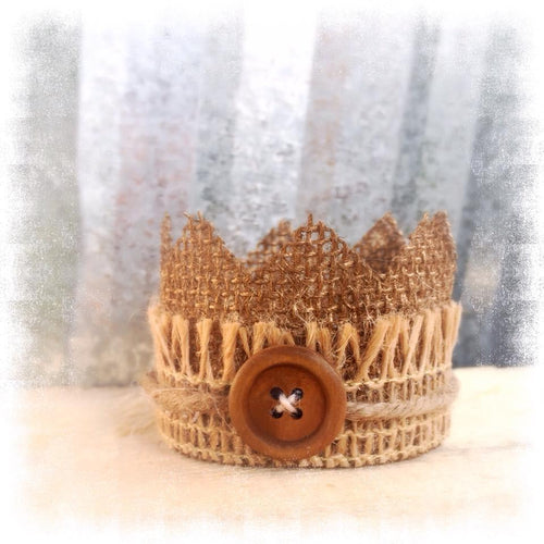 Hayden Crown • Boy Crown • Boy Crowns • Baby Burlap Crown • Newborn Button Crown • Photo Prop | READY TO SHIP • by Sew Trendy