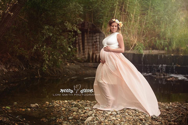 Celeste Gown • Chiffon Infinity Gown •  Maternity Gown • Bridesmaid Dress • Senior Photo Shoot • Boho Dress • by Sew Trendy