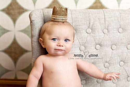 Jaxyn Crown • Baby Boy Burlap Crown • Newborn Photo Prop | Ready To Ship • by Sew Trendy