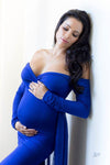 Emerlie Gown • Fitted Maternity Gown • Long Sleeve Maternity Gown • Slim Fit Maternity Gown • Maxi Dress  • by Sew Trendy