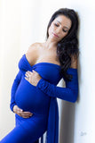 Emerlie Gown • Fitted Maternity Gown • Long Sleeve Maternity Gown • Slim Fit Maternity Gown • Maxi Dress  • by Sew Trendy