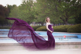 Angela Gown • Slim Fit Gown • Mermaid Style Maternity Gown • Sheer Maternity Gown •  Maternity Photo Shoot Gown • Event Gown • Wedding Dress