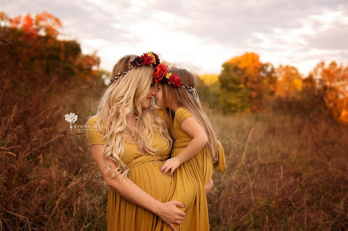 Mommy & Me Gown Set • Infinity Gown • Leyah & Amelia Set • Maternity Dress • Pregnancy Gown • Bridesmaid Dress • Girls dress • Flower Girl Dress • Boho Dress • by Sew Trendy