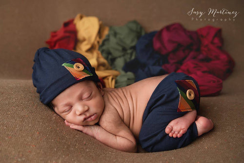 Gabriel Pant Set • Rainbow Baby Boy Pant and Hat Set • Newborn 2 Piece Rainbow Set | Ready to Ship • by Sew Trendy