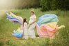 Rainbow Detachable Girls Tossing Train • Rainbow Baby Pastel Train • Chiffon Detachable Train • Maternity Gown Train • Maternity Dress Train • Wedding Train • Photo Session Gown Train • by Sew Trendy