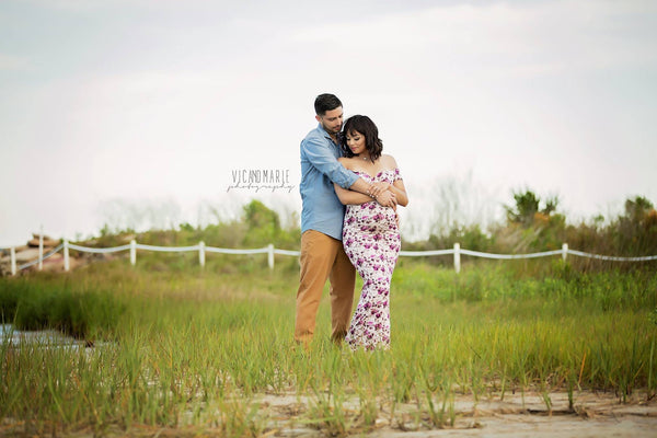 Floral Audrey Gown • Plum and Taupe Floral Gown • Fitted Maternity Gown • Taupe Gown •  Cap Sleeve Maternity Gown • Slim Fit Gown • Sweetheart Style Dress • Bridesmaid Dress  • Event Gown • Photo Shoot • by Sew Trendy