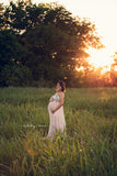Floral Kaleigh Gown • Mint Floral Maternity Gown • Sheer Chiffon Maxi Style Maternity Gown • Straight Top Bridesmaid Gown • Strapless Flowy Gown   by Sew Trendy