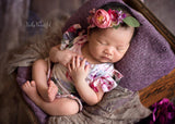 Ava Floral Romper {grey} • Knit Flutter Romper • Floral Romper • Sitter Floral Romper • Baby Romper • Knit Sitter Floral • Newborn Photography Prop • by Sew Trendy
