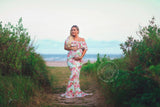 Floral Colbie Gown • Floral Maternity Gown • Fitted Maternity Gown • Ruffle Top Maternity Gown • Off Shoulder Maternity Gown • Slim Fit Gown • Bridesmaid Dress  • Event Gown • Photo Shoot • by Sew Trendy