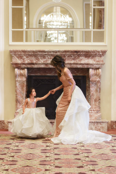Lizzi Gown • Lizzi Couture Girls Tutu • Tiered Princess Gown • Flower Girl Dress • Sequin Dress • by Sew Trendy