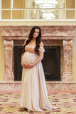 Chanel Sequin Gown • Sheer Maternity Gown • Maternity Corset Gown • Droop Sleeve Maternity Gown • by Sew Trendy