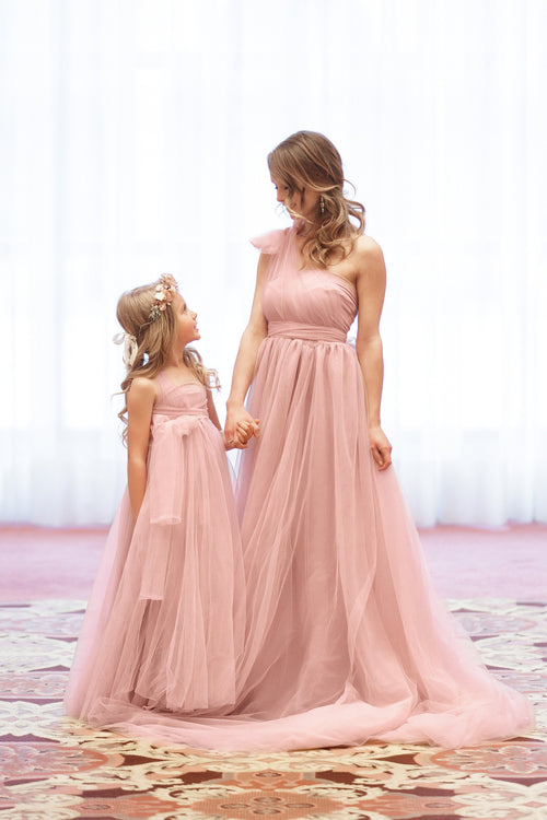 Kassidy Girls Gown • Girls Mesh Infinity Gown •  Girls Mesh Tutu • Flower Girl Dress • Princess Photo Shoot • Birthday Dress • by Sew Trendy