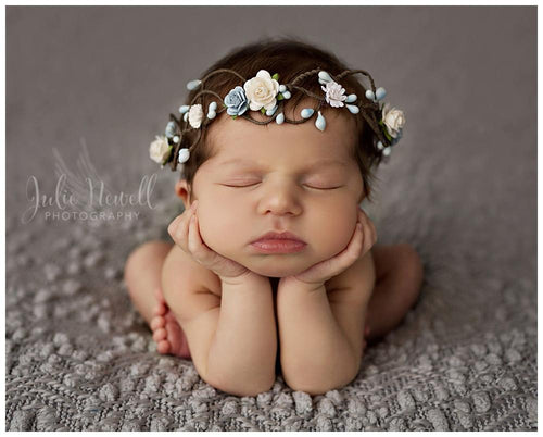 Mini Quinn Crown • Mini Newborn Floral Crown • Dainty Floral Crown • Pristine Crown • Whimsical Crown • Grapevine Floral Crown • Petite Floral Crown | READY TO SHIP • by Sew Trendy