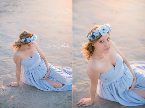 Avery Blue Floral Crown •  BLUE Rose Floral Crown • Wedding HeadPiece • Princess Floral Crown • Bohemian Crown • Flower Girl | Ready To Ship • by Sew Trendy