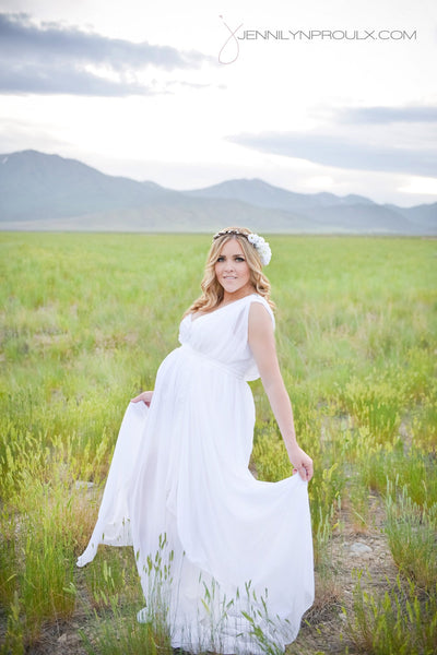 Artemus Robe • Chiffon Robe • Maternity Gown • Sheer Robe • Maternity Photos • Elegant Drape Back Robe • Pregnancy Lingerie • Robe Set • by Sew Trendy