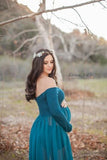 Roxy Gown • Long Sleeve Maternity Gown • Split Front Gown • Chiffon Maternity Gown • Maternity Dress • Maxi Dress • by Sew Trendy