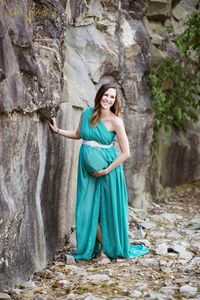 Petra Gown • Sheer Maternity Gown • Grecian Style Dress • Chiffon Gown • Maternity Photo Prop• by Sew Trendy