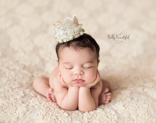 Capri Crown • Girls Newborn Lace • Lace Crown •Newborn Flower Crown • Photo Prop | Ready To Ship • by Sew Trendy