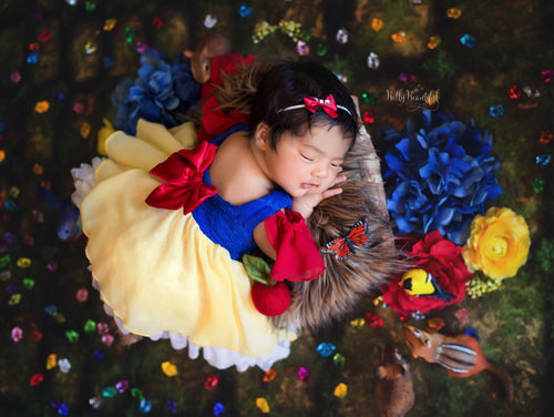 Snow Newborn Princess Dress • Snow White Dress • Dream Baby • Princess Baby Dress • Sitter Princess Dress • Princess Newborn Gown • by Sew Trendy