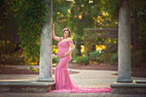 Amorah Gown • Slim Fit Maternity Gown • Lace Mermaid Style Maternity Gown • Sheer Maternity Gown •  Maternity Photo Shoot Gown • Event Gown • Wedding Dress