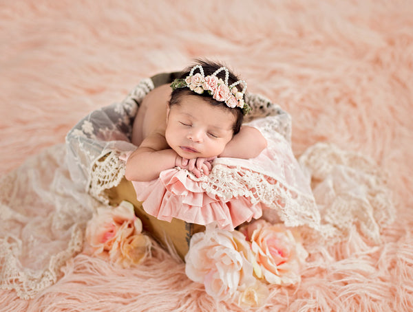 Newborn Ruffle Blanket • Textured Layering Blanket • Newborn Photography Props