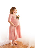 Alexis Labor and Delivery Gown • Birth Story Gown • Half Sleeve Maternity Gown • Knee Length Maternity Gown • Maternity Maxi • by Sew Trendy