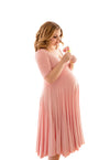 Alexis Labor and Delivery Gown • Birth Story Gown • Half Sleeve Maternity Gown • Knee Length Maternity Gown • Maternity Maxi • by Sew Trendy