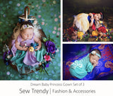 Princess Dresses SET OF 3 • Dream Baby • Princess Baby Dress • Sitter Princess Dress • Princess Newborn Gown • by Sew Trendy