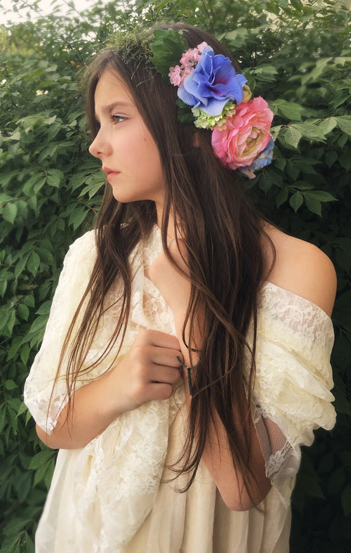 Nadia Floral Crown • Pastel Floral Crown • Hydrangea Crown • Party Crown • Bohemian Crown | Ready To Ship • by Sew Trendy