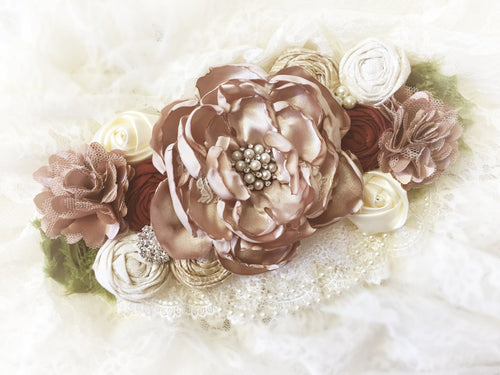 Vintage Autumn Floral Sash | READY TO SHIP