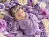 Mini Ingrid Newborn Floral Crown in Purple • Princess Floral Crown • Paper Organic Floral Crown • Bohemian Crown • Moss Grapevine Crown • Pearls | Ready To Ship •  by Sew Trendy