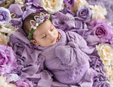 Mini Ingrid Newborn Floral Crown in Purple • Princess Floral Crown • Paper Organic Floral Crown • Bohemian Crown • Moss Grapevine Crown • Pearls | Ready To Ship •  by Sew Trendy