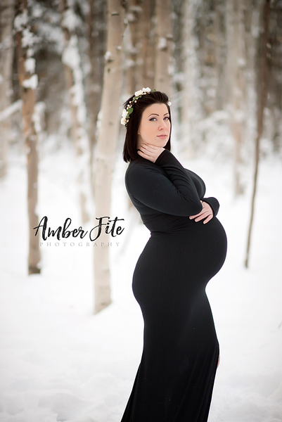 Lacy Gown • TurtleNeck Pregnancy Dress • Fitted Maternity Gown • Maxi Dress • Bridesmaid Dress • by Sew Trendy