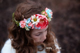 Gladys Crown • Gladys Floral Crown • Soft Floral Crown • Peachy Floral Crown • Princess Floral Crown • Bohemian Floral Crown | Ready To Ship • by Sew Trendy