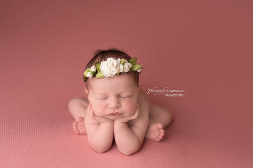 Mini Kona Newborn Floral Crown • Newborn Flower Crown • Simple Crown • Bohemian Crown • Ivory Floral Crown • Dainty Floral Crown | READY TO SHIP • by Sew Trendy