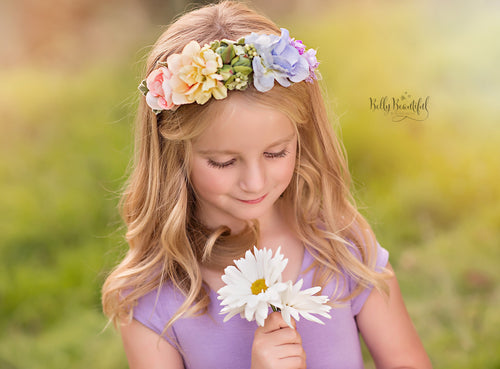 Esperanza Floral Crown {pastel tones} • Rainbow Baby Line • Rainbow Floral Crown • Hope Floral Crown • Bohemian Crown • Rainbow Baby Crown | READY TO SHIP • by Sew Trendy
