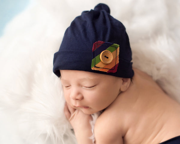Gabriel Pant Set • Rainbow Baby Boy Pant and Hat Set • Newborn 2 Piece Rainbow Set | Ready to Ship • by Sew Trendy