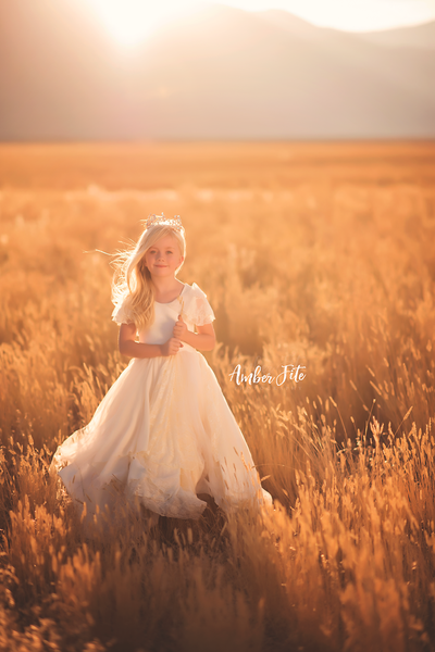 Gretel Gown • Tiered Girls Couture Gown • Girls Full Circle Gown • Layered Chiffon Gown • by Sew Trendy