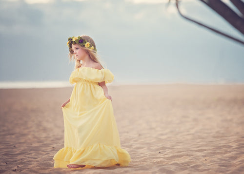 Reece Gown • Girls Vintage Dress • Flowing Hand Made Dress • Classic Vintage Chiffon Gown • Ruffle Night Gown • Girls Chemise • by Sew Trendy