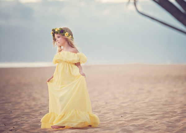 Reece Gown • Girls Vintage Dress • Flowing Hand Made Dress • Classic Vintage Chiffon Gown • Ruffle Night Gown • Girls Chemise • by Sew Trendy