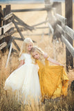 Maggie Gown • Girls Tiered Lace Gown • by Sew Trendy