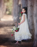 Henrietta Gown • Girls Vintage Style Ruffled Gown • by Sew Trendy