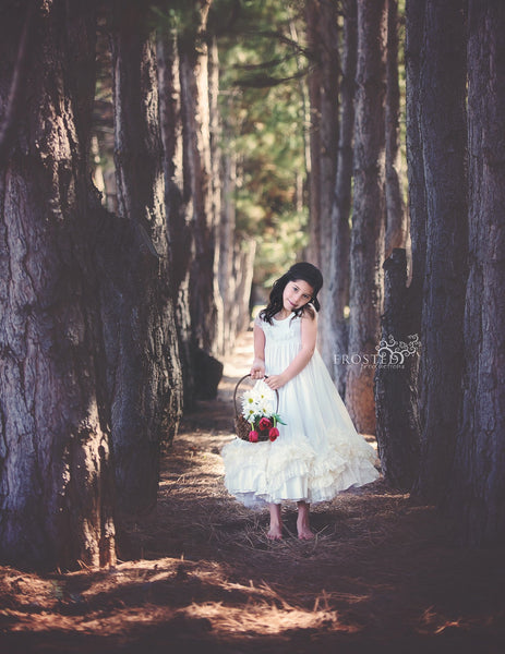 Henrietta Gown • Girls Vintage Style Ruffled Gown • by Sew Trendy