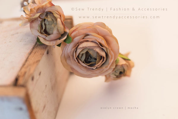 Evelyn Floral Crown • Natural Flower Crown • Grapevine Floral Headband • Wedding Headpiece • Maternity Crown • Flower Girl  | Ready To Ship • by Sew Trendy