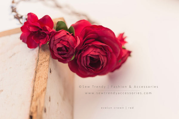 Evelyn Floral Crown • Natural Flower Crown • Grapevine Floral Headband • Wedding Headpiece • Maternity Crown • Flower Girl  | Ready To Ship • by Sew Trendy