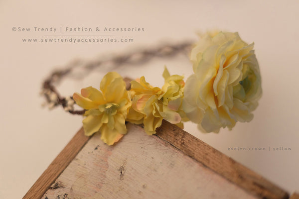 Evelyn Floral Crown • Natural Flower Crown • Grapevine Floral Headband • Wedding Headpiece • Maternity Crown • Flower Girl  | Ready To Ship • by Sew Trendy