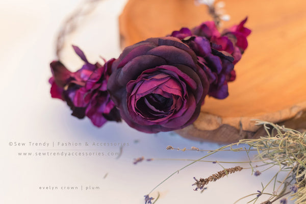Evelyn Floral Crown • Natural Flower Crown • Grapevine Floral Headband • Wedding Headpiece • Maternity Crown • Flower Girl  | Ready To Ship • by Sew Trendy